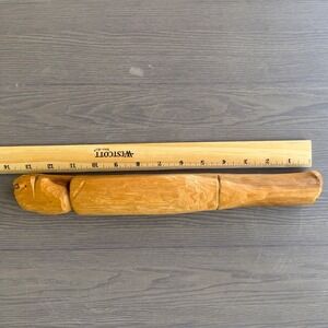 Vintage 1970 Primitive Folk Art Hand Carved American Red Cedar Sculpture EWC LBL